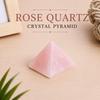 Rose Quartz Crystal Pyramid Vastu for Home | Negative Energy Remover & Office Desk Showpiece | Decorative Healing Crystal Stone for Home Decor & Spi