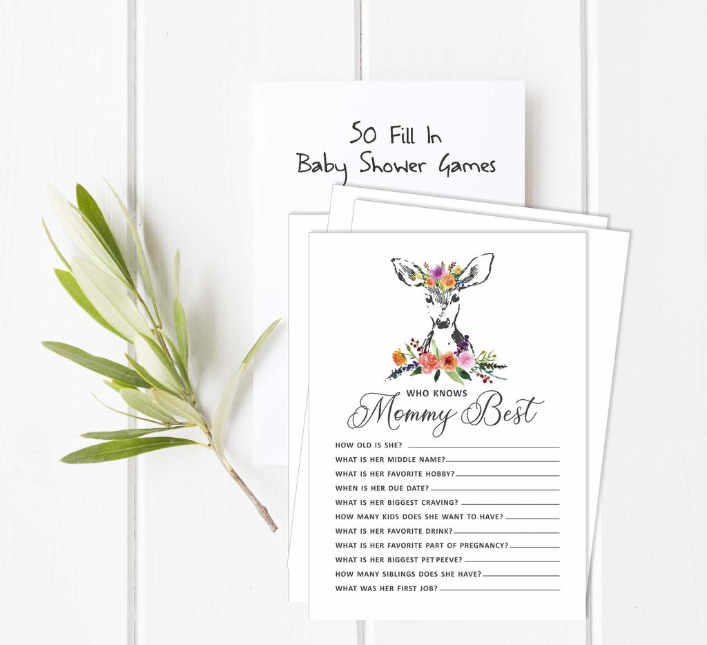 Inkdotpot 50 BabyA  AlphabetA  ABCA  GameA  Deer Animal Baby Shower Game Gender Neutral Party