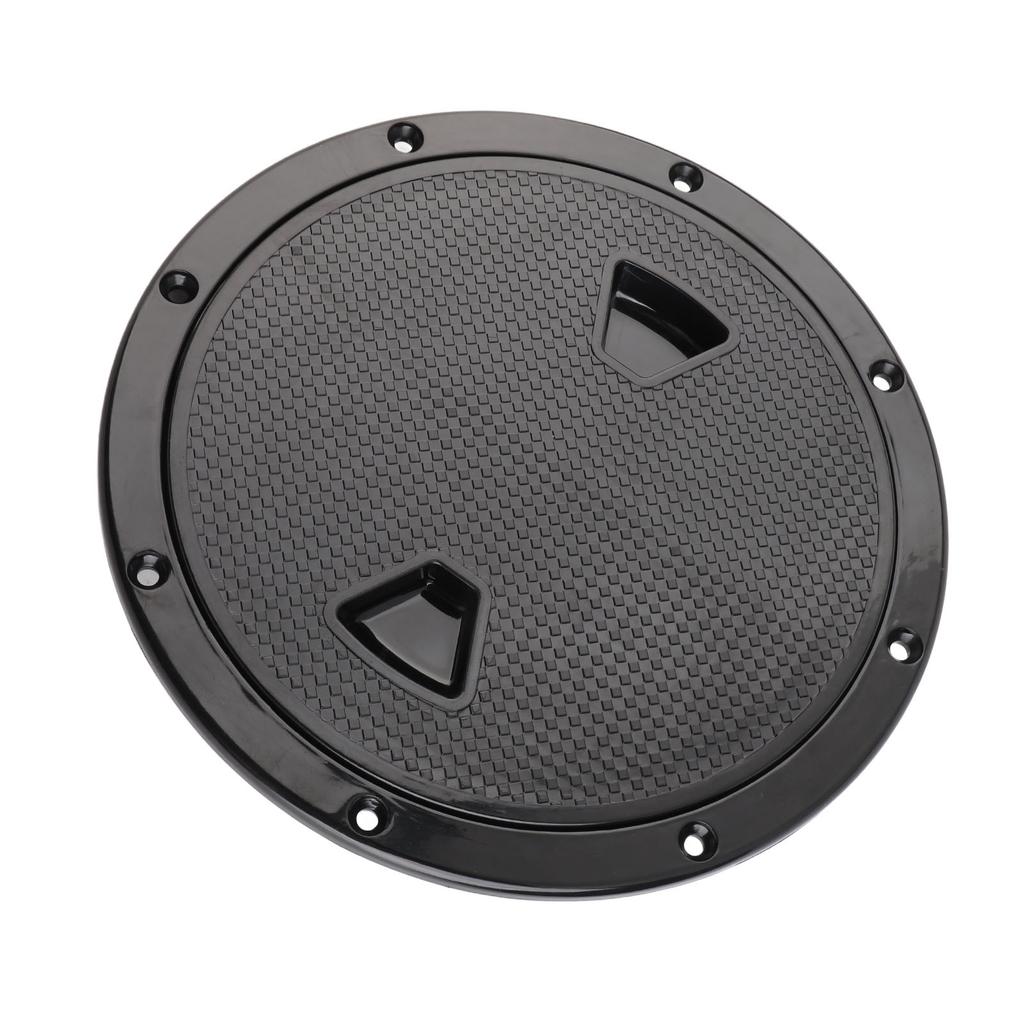 8in Round Deck Plate UV Resistant Black Inspection Hatch Cover for Marine Boat RV