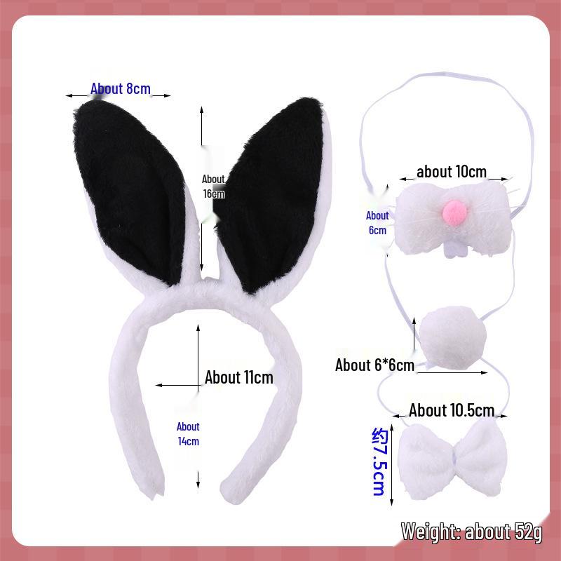 Children's Cute Plush Rabbit Ear Headband for Face Washing and Photos