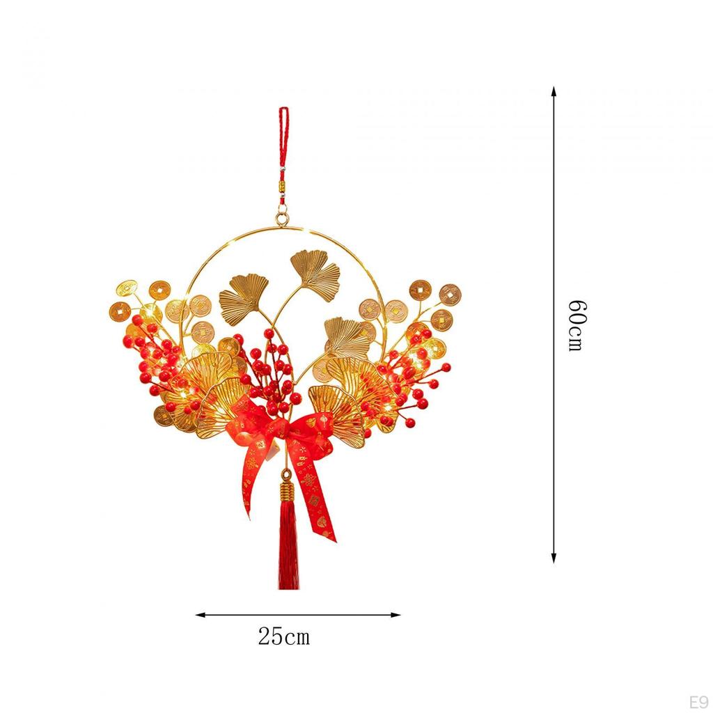 Chinese Year Decorations Spring Festival Decor with Tassel Door Wreath Garland for Bedroom