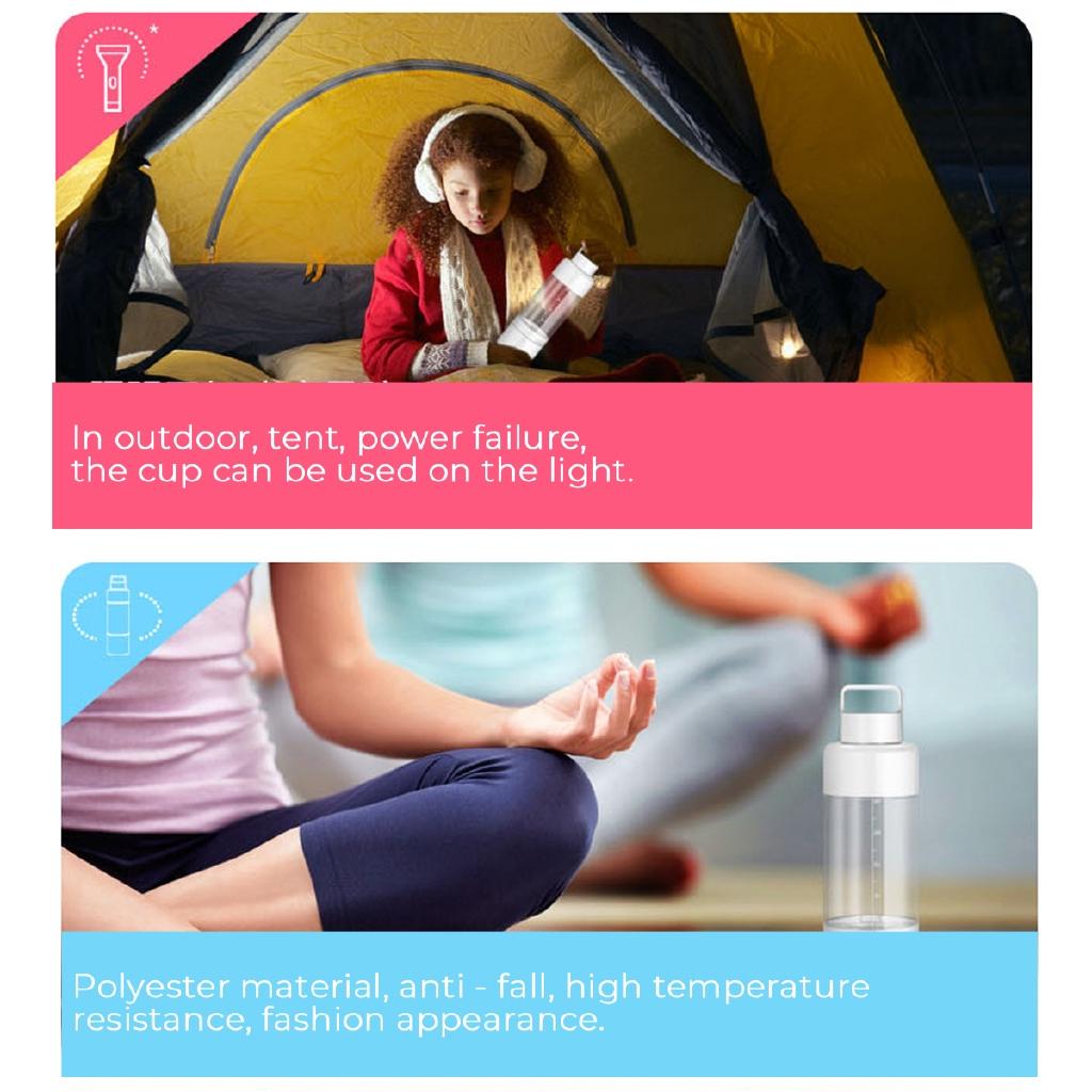 1200mAh Rechargeable Hydrogens Rich Water Multifunction Water Pure Bottle 500-1000ppb Spray With Light Drinking Remind 500ml