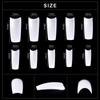 kads 500pcs 10 Sizes Long Square Half Cover False Nail Tips No-Crease Clear Nature White Nail Art Tools Fake Nails Manicure