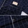 2 pezzi/set pigiama da uomo set stampa a quadri bavero manica lunga camicia monopetto elastico in vita pantaloni lunghi set vestibilità ampia tuta da casa