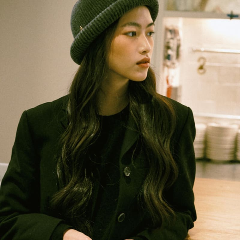 SHINJEO Dotori Hat_Vertical line_Grey