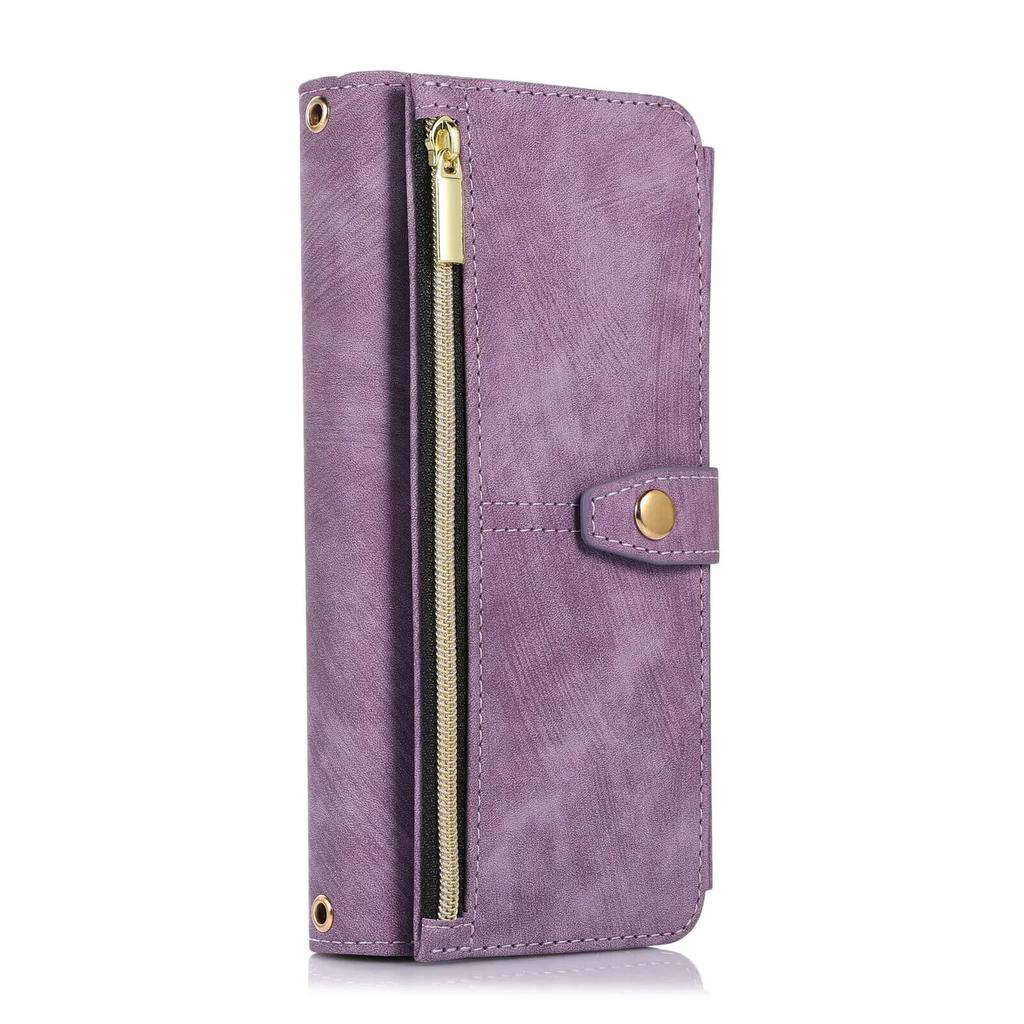 Reißverschluss Kartensteckplatz Handyhülle für Samsung Galaxy Z Fold 7 6 5 4 3 FOLD7 Fold6 5G Displayschutz Ständer Leder Geldbörse Hülle