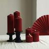 Vintage Wine Red Cylindrical Ins Aroma Candle, French Romantic Wedding Candle Household Candlestick Decoration