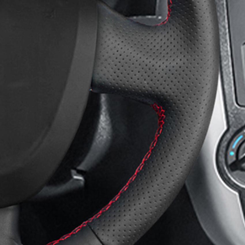 Μαύρο τεχνητό δέρμα χειροποίητο αντιολισθητικό κάλυμμα τιμονιού αυτοκινήτου για Lada Granta 2011 2012 2013 2014 2015 2016 2017 2018