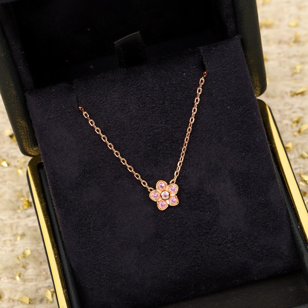 

Новый Горячий Бренд Винтажное Женское Ожерелье Роскошные Ювелирные Изделия Для Женщин Модный Розовый Бриллиант Дизайнерский Кулон Чистое Серебро 925 пробы Ожерелье