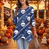 Women's Casual Halloween Print Top, Loose Fit Three-Quarter Sleeve
