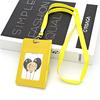 Simple Student Kids Lanyard Card Holder Slim Wallet Boys Pu Id Certificate Bus Door Credit Card Bag for Girls Zipper Coin Purses
