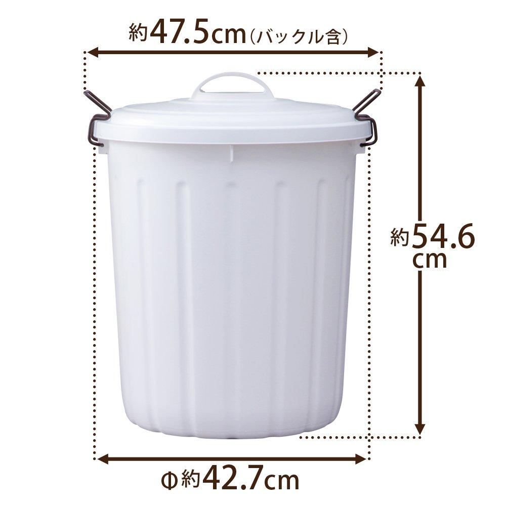 Iris Ohyama Trash Can Soft Pail 45L White PE-45L