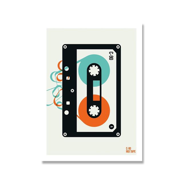 Vintage Music Mix with Poster Painting Cambridge Chicago Wall Living Room Canvas