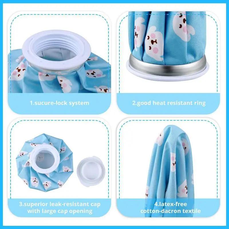 Cute Cartoon Reusable Hot Cold Bag Leakproof Flexible Ice Pack Hot Water Bottle for Heat  Cold Pain Relief Therapy