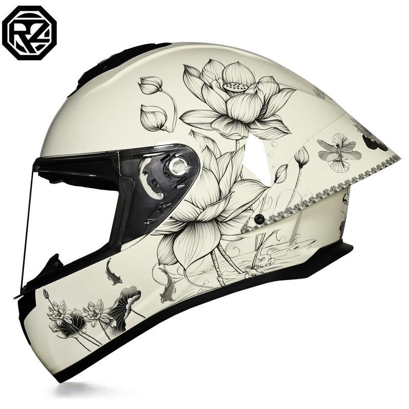 ORZ-S802 Motorcycle Helmet, DOT Men's and Women's Full Face Helmet, Personalized, Cool, All Season, Big Tail Wing Helmet