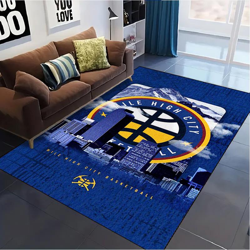 Denver Nuggets Carpet Rug for Living Room Bedroom Home Sofa Decoration,Kids Play Non-slip Floor Mat