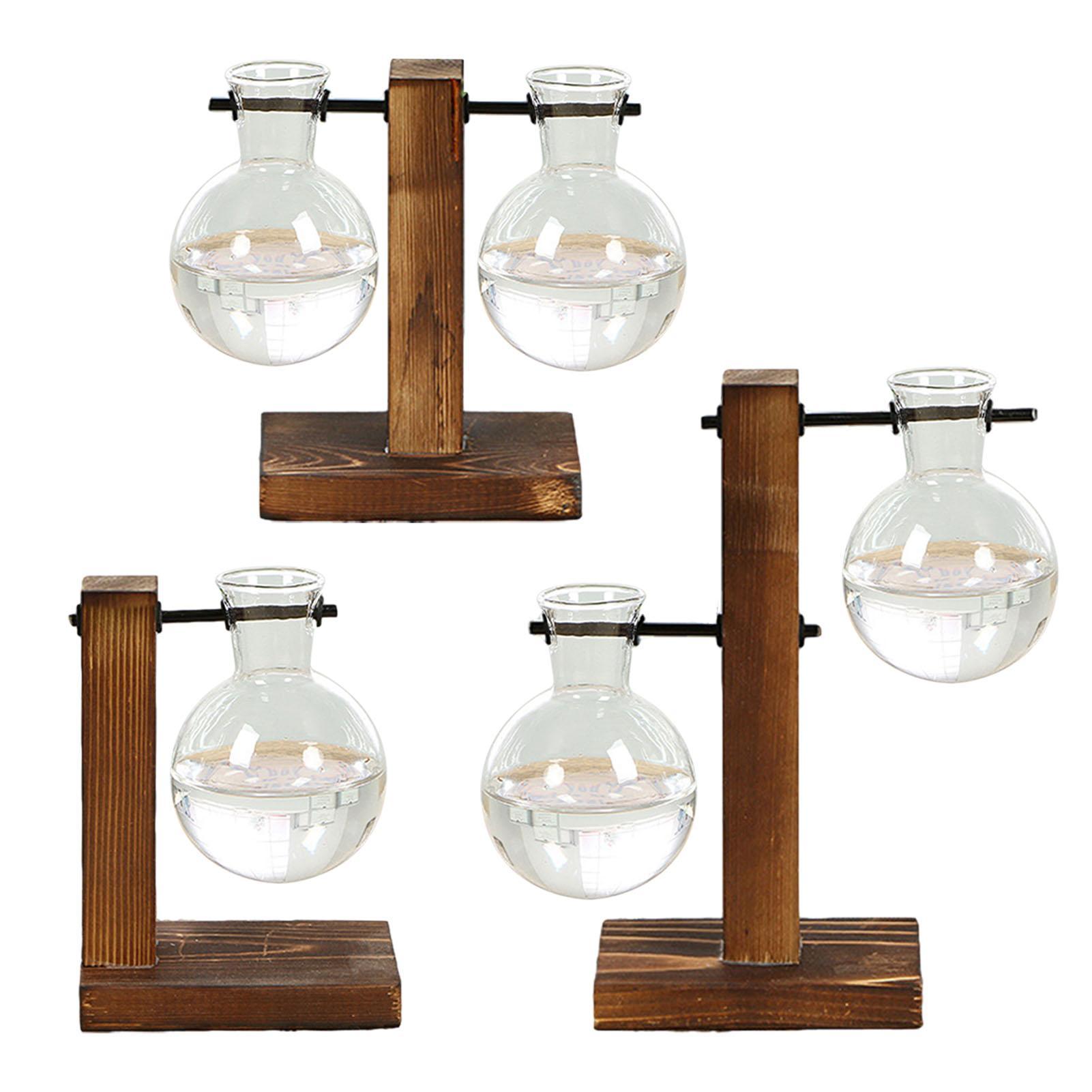 

Стеклянная ваза-лампочка для цветов | Настольный террариум для растений с деревянной подставкой | Ваза с лампочкой для растений для гидропоники, домашний сад, офис, свадебный декор