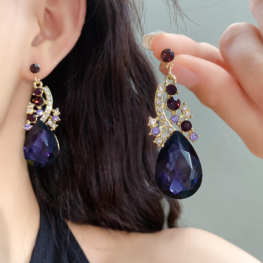 2 Pcs Inlaid Rhinestone Water Drop Necklace Earring Zircon Sets for Women 2025 Hot Sale Personalized Wedding Bride Accessories