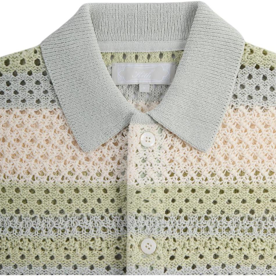 Kith Thompson Crochet Button Down Shirt Breath Unisex Tops Multi-Color KHM032046-5017