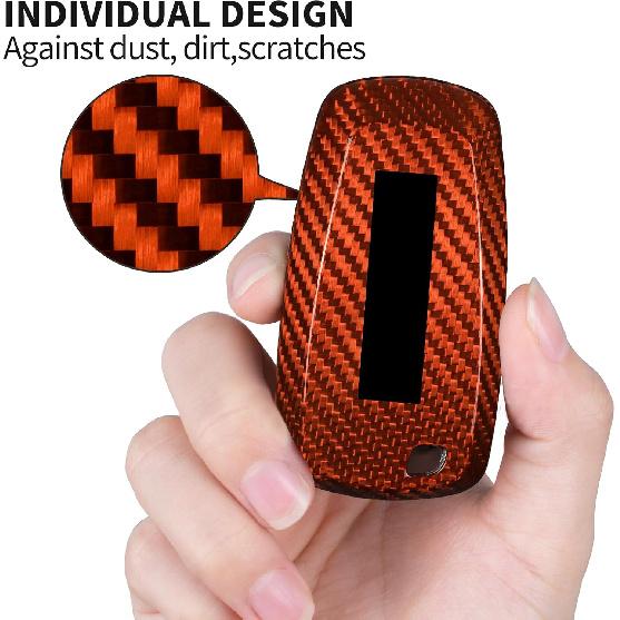 T-Carbon Fits Ford F150 Raptor Key Fob Cover With Keychain;Key Fob Case Compatible With Ford Bronco Raptor 2025;Glass Fiber Key Shell Protector Fits