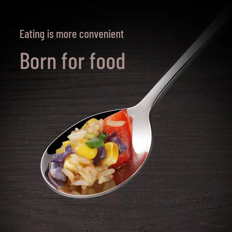 Koreanischer Löffel aus Edelstahl 304: Dicker Rührlöffel, Eis-, Kaffee-, Suppen- und Dessertlöffel für den Heimgebrauch