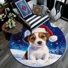 Christmas Puppy Round Area Rug,Carpet Rug for Living Room Bedroom Sofa Playroom Decor,Non-slip Floor Mat