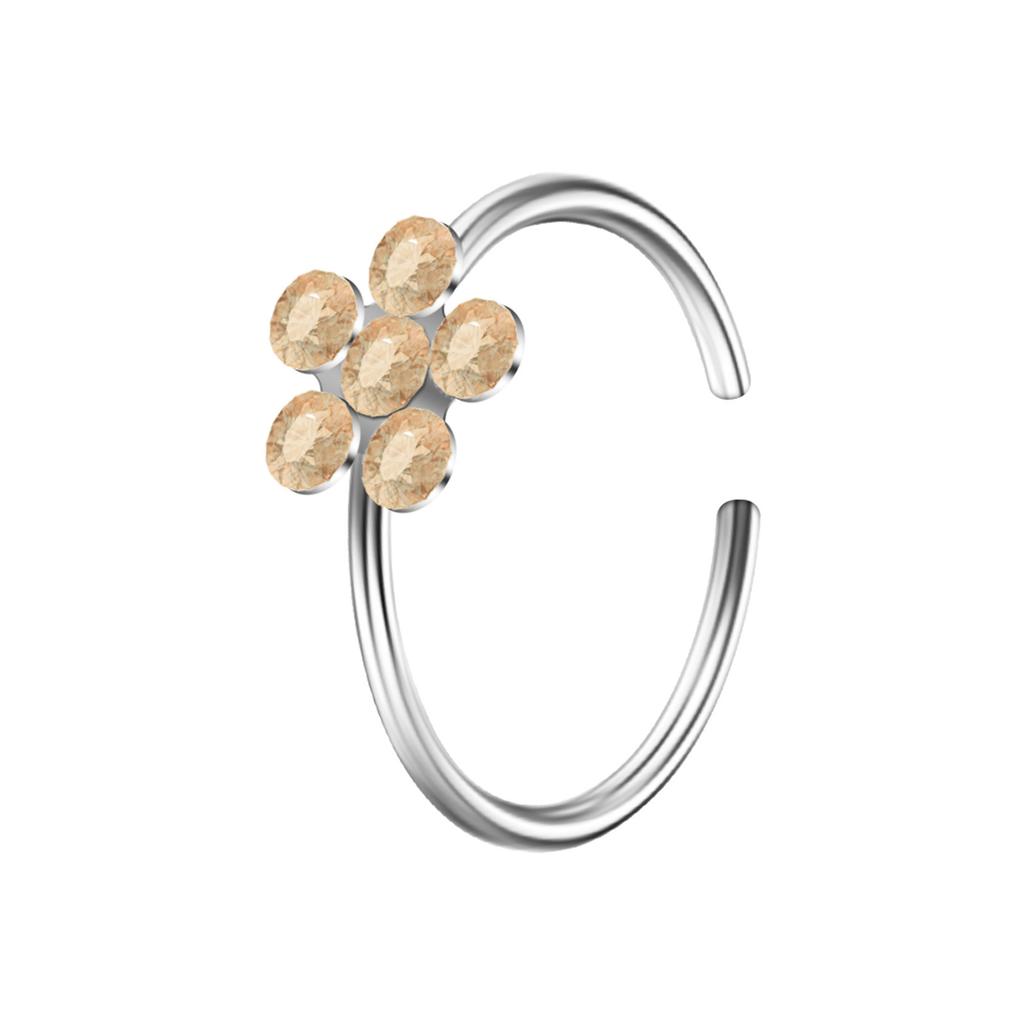 Exquisite C-shaped Diamond-set Petal Nose Ring Exotic Nose Decoration Nose Clip Human Puncture Jewelry