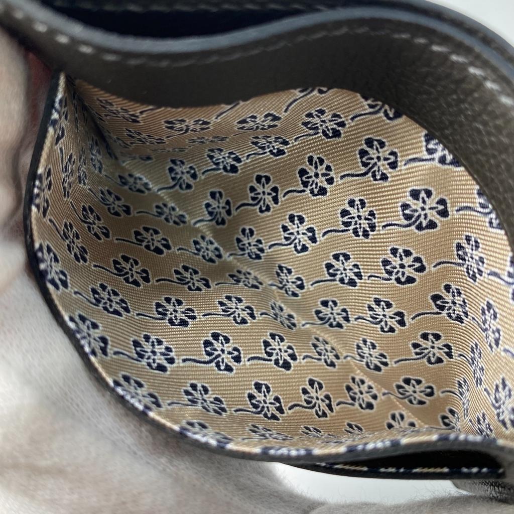 Used HERMESCard Case Black Leather Women