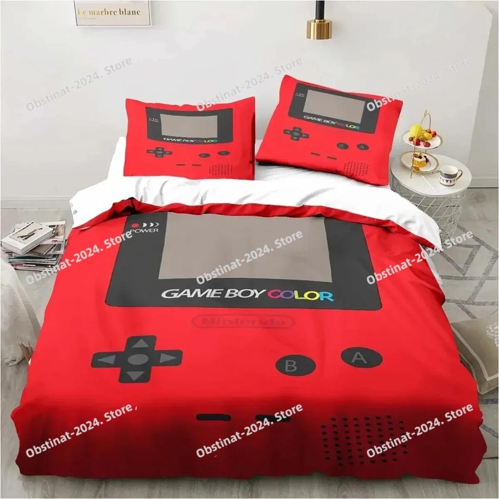 Set Copripiumino Gaming Decorazione Stanza dei Giochi Ragazzi ragazzi Adolescenti Copripiumino Videogioco Set Biancheria da Letto Singolo Let's Play Copripiumino Set da Letto