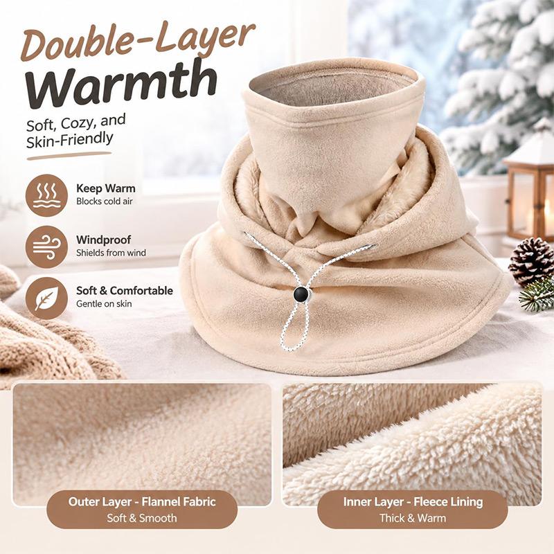 3-i-1 Fleece Dubbellager Integrerad Mössa Vindtät Varm Vinter Flanell Varm Maskmössa Balaklava Huva Fodrad med Fleece 360 Full Täckning