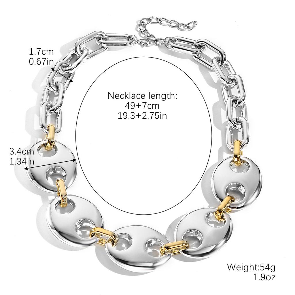 Accessories, Gold Personality Hip Hop Necklace Exaggerated Ccb Acrylic Exaggerated Necklace