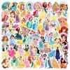 50 100Pcs Kawaii Mixed Disney Anime Princess Stickers Cute Ariel Belle Snow White Cartoon Decal Laptop Phone Luggage Sticker Toy