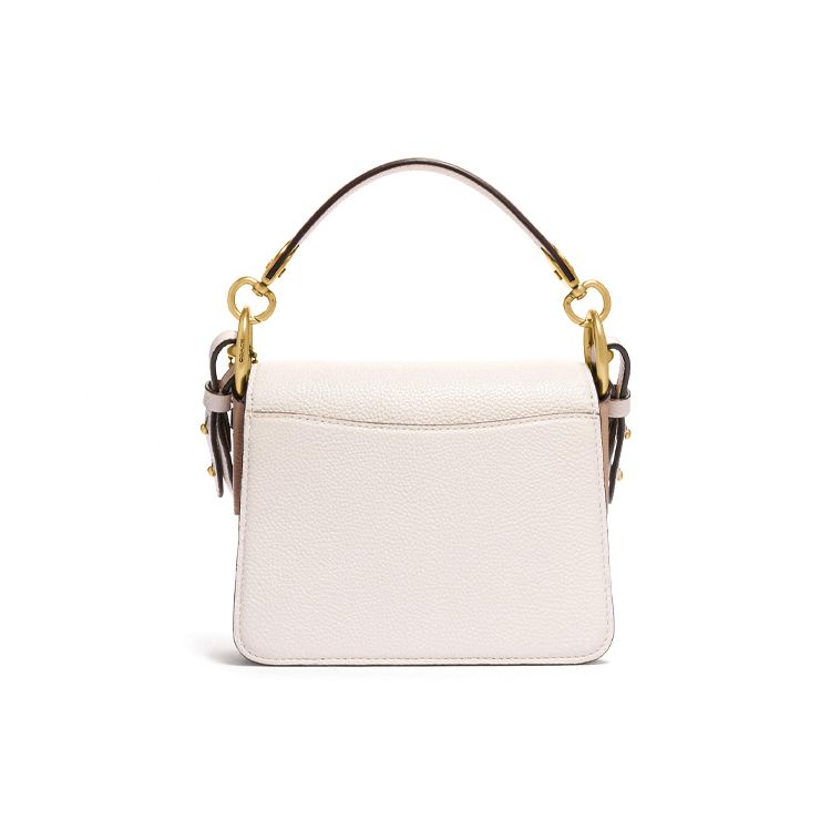 Coach Beat 18 Horse And Carriage Print Chain Coated Canvas And Leather Small Square Handbag Women handbags Cream 4603-B4RGL