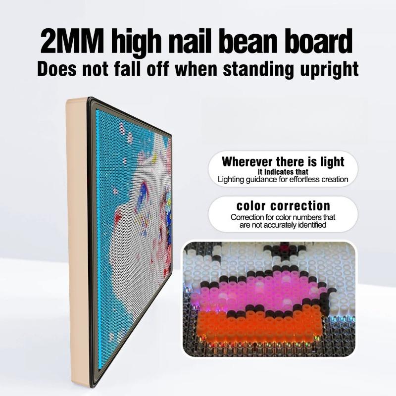 LED Fuse Beads Board App Guided DIY Craft Light Board USB Powered Pattern Pegboard for Kids Pixel Art Bead Projects Gift