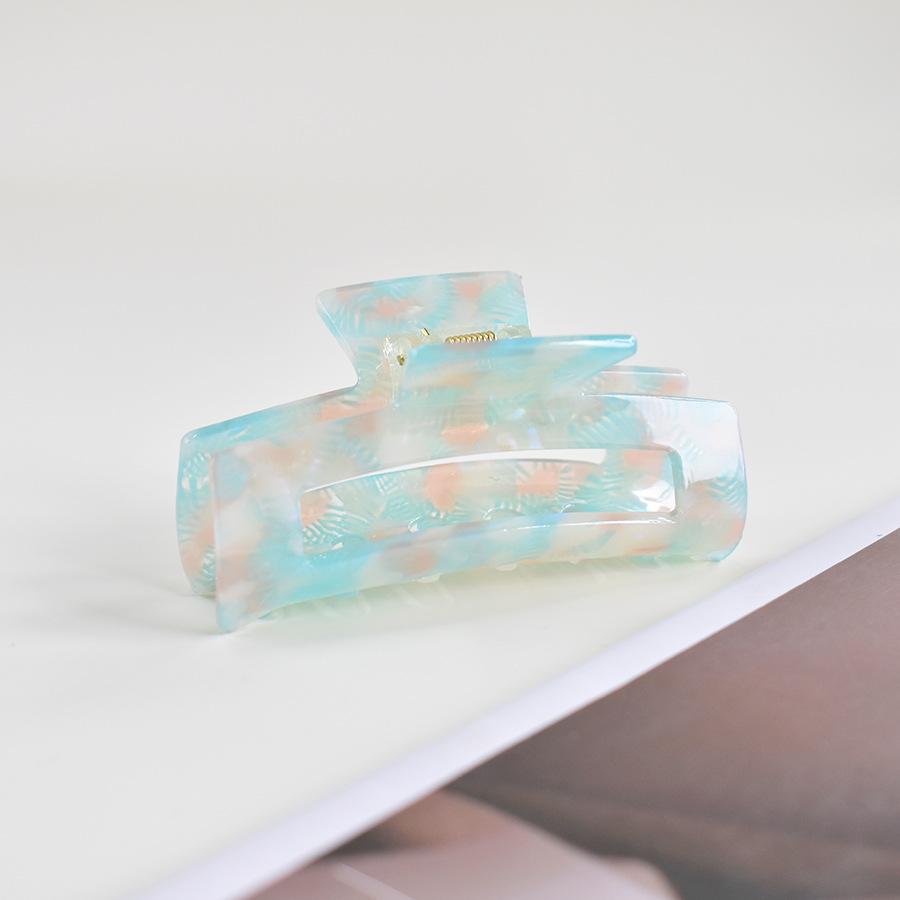 European & American Women’s Black & White Checkered Hair Clip - Large Acetate Acrylic Claw for Bun Hairstyles