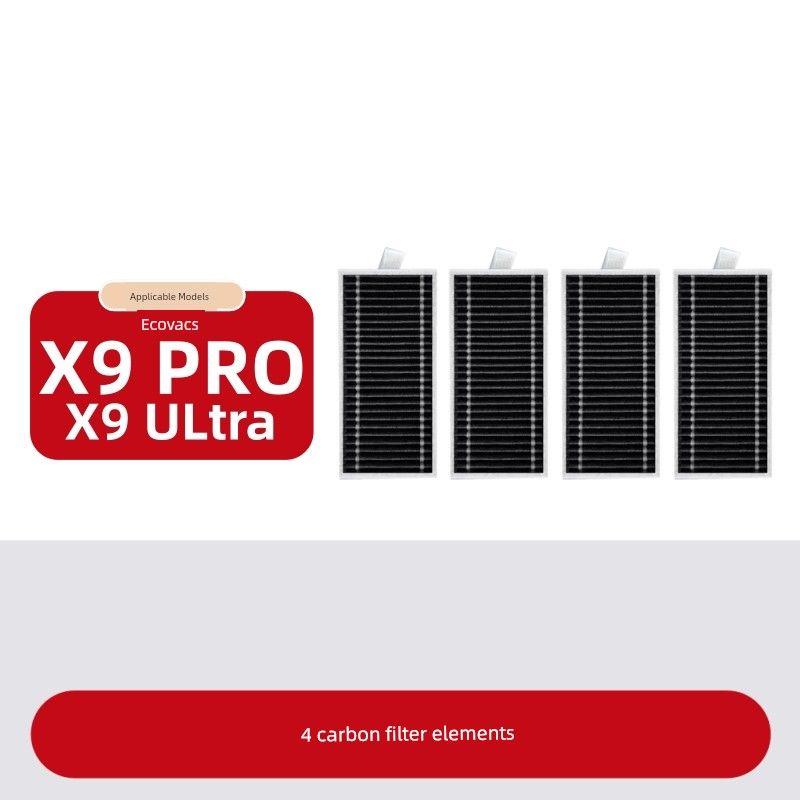 

Suitable for Ecovacs X9 Consumables X9 Pro/X9 Ultra Dust Bag, Side Brush, Filter Element, Roller Mop, Roller Brush Accessories [X9 Series] 4 Filters