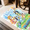 Penguin Christmas Wreath Personalized Name Floor Rug Office Rug Design for Dining Room Decorate room Living Rooms Entryway Antislip Carpet