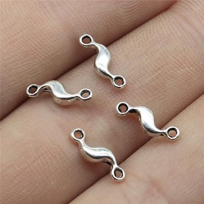 50pcs 11x3mm Connector Charms For Jewelry Making Twist Drop Connector Charms Charm Twist Drop Connector