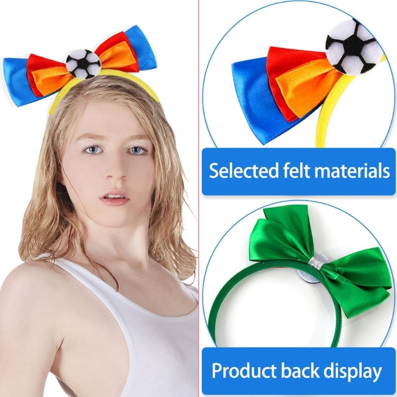 Teen Soccer Bowknot Shape Headbands Woman Student Cheerleading Game Gatherings Hairband Plastic Carnivals Hair Hoop