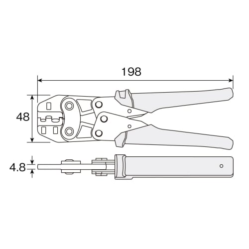 HOZAN Crimping Tool (for Insulated Terminals) Crimping Pliers, Compact and Lightweight, Sizes CE1/2/5, P-736