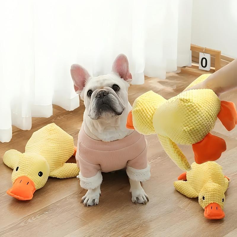 1PC Durable Plush Duck Dog Toy with Built-in Loud Squeaky Sound, No Battery Required, Suitable for Puppies