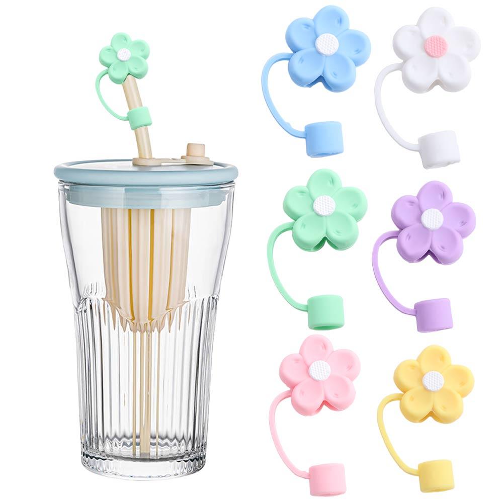 Flower Shape Silicone Straw Covers Soft Straw Cover Cap Straw Tips Cover  for Tumblers