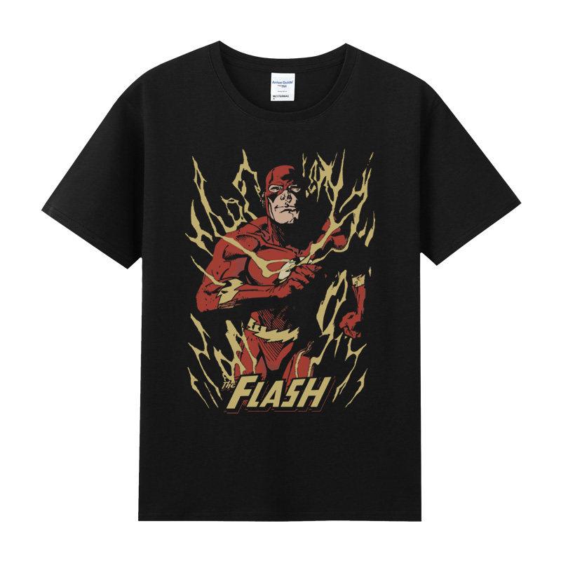 Maglietta a maniche corte stampata 2D in cotone DC Flash Anime Maglietta a maniche corte Film e Anime Abbigliamento per la casa Abbigliamento sportivo per ragazzi