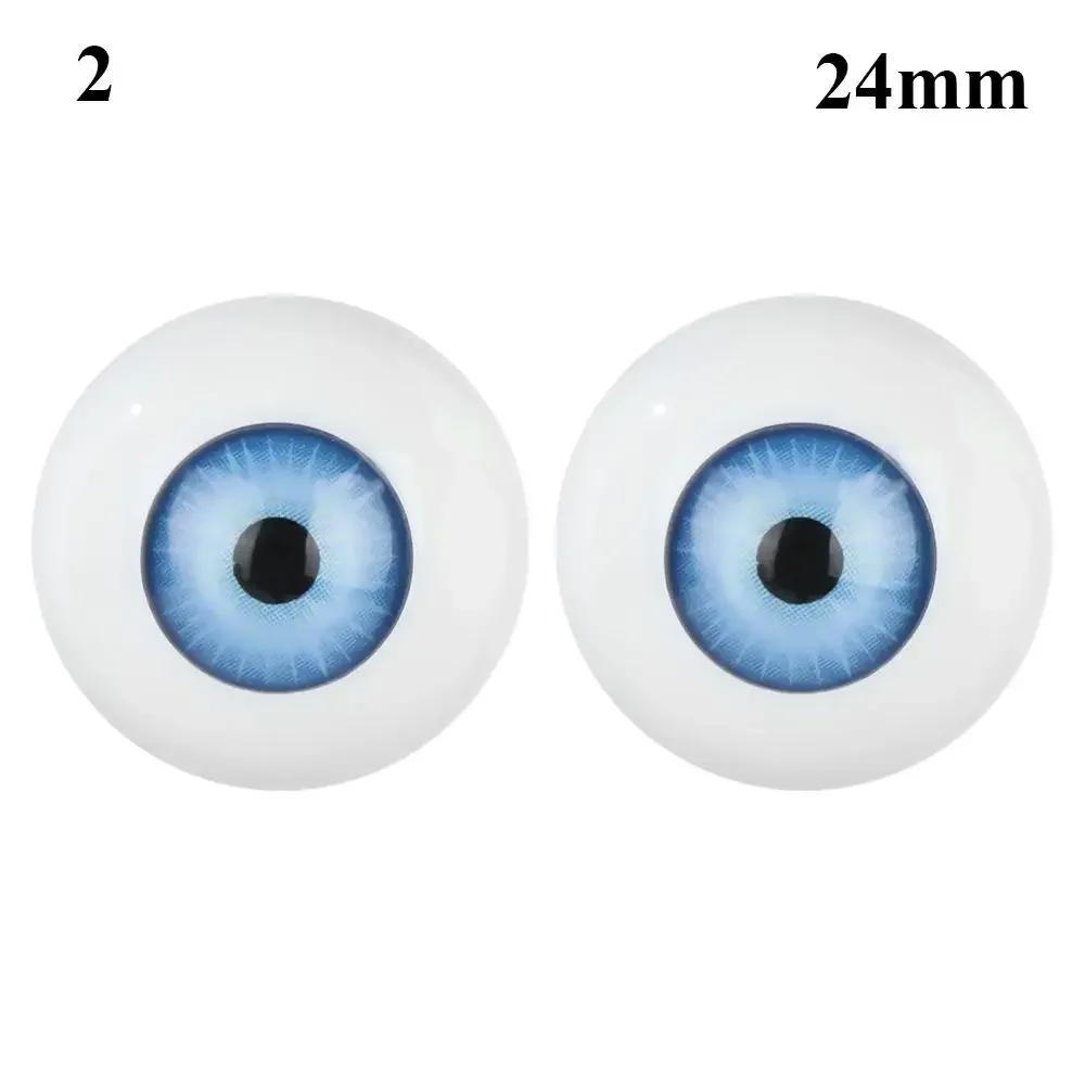 1Pair 22mm 30mm Realistic Half Round Craft Accessories Acrylic DIY Eyeballs Reborn Doll Eyes BJD Mini Easy Use Simulation