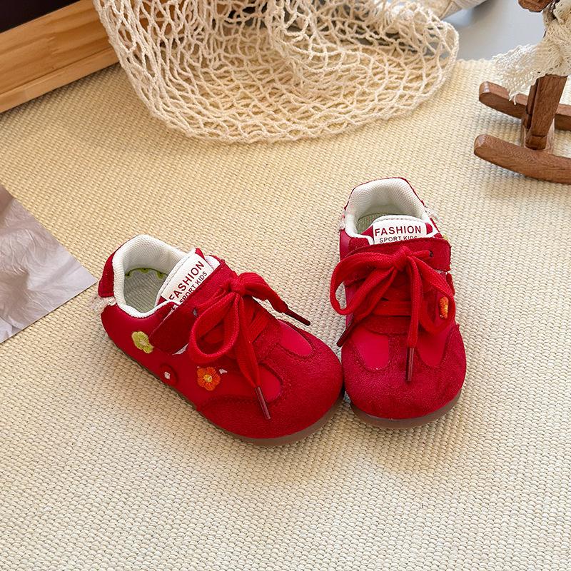 Korean Casual Board Shoes for Kids Girls Spring Autumn Soft Sole Sneakers Fashion German Trainer size 23 красный