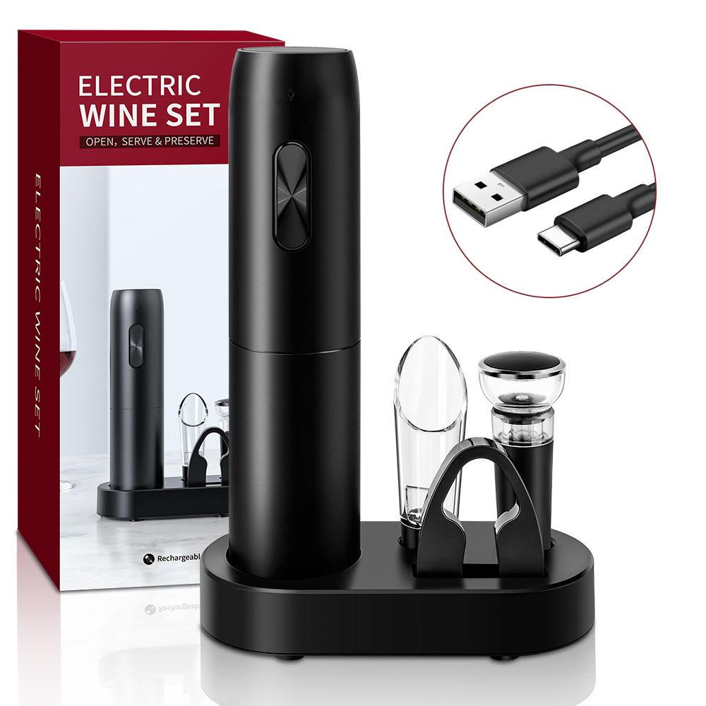 5 In1 Electric Wine Opener USB Rechargeable Wine Corkscrew One-click Button Automatic Bottle Opener For Party Wine Accessories 6