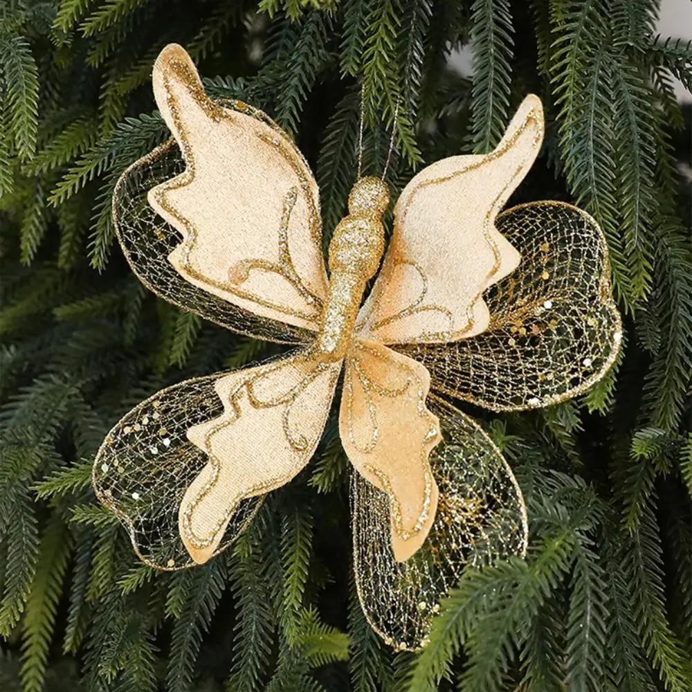 Realistic Design 3D Butterfly Decoration Vibrant Colors Intricate Details Christmas Butterfly Decor Elegant Style