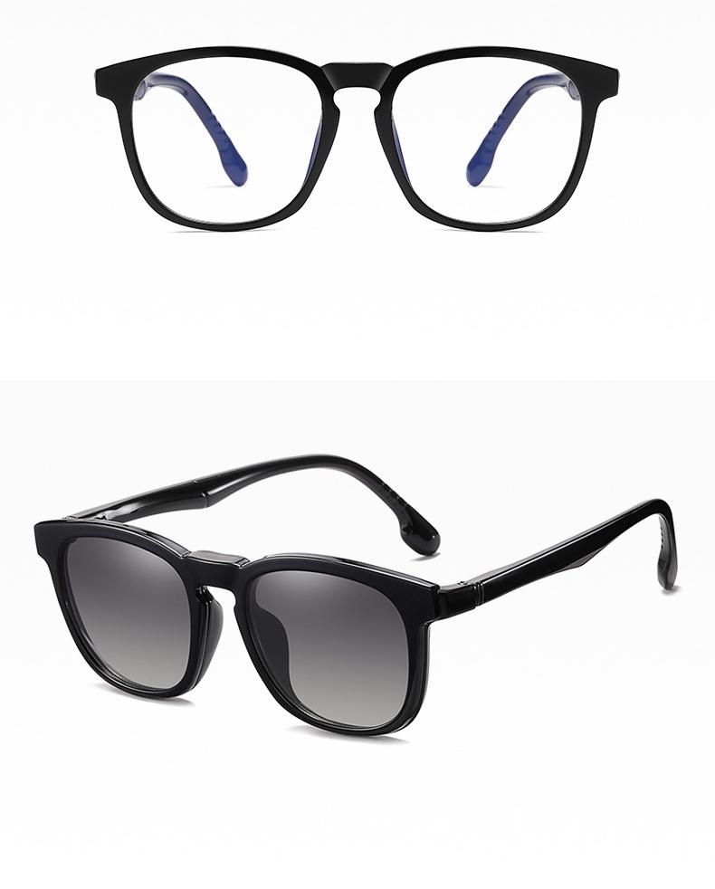 2 In 1 Magnet Polarized Sunglasses Men Women Classic New Square Gradient Sunglasses Anti-Blue Glasses Frame Clear Prescription