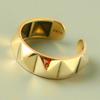 Silver Geometric Rhombus Rings for Women Men Geometric Retro Engagement Open Finger Ring Party Jewelry Anillos