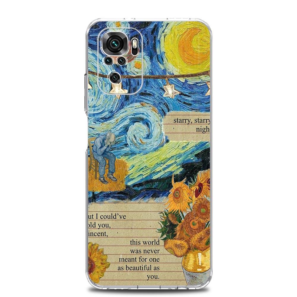 

Starry sky van gogh art Phone Case For Xiaomi Redmi Note 13 12 5G 9S 9 8 10 11 Pro Plus 4G 9T 13C 12C10C 9C 9A 7 Pro Clear Cover Redmi Note 9T